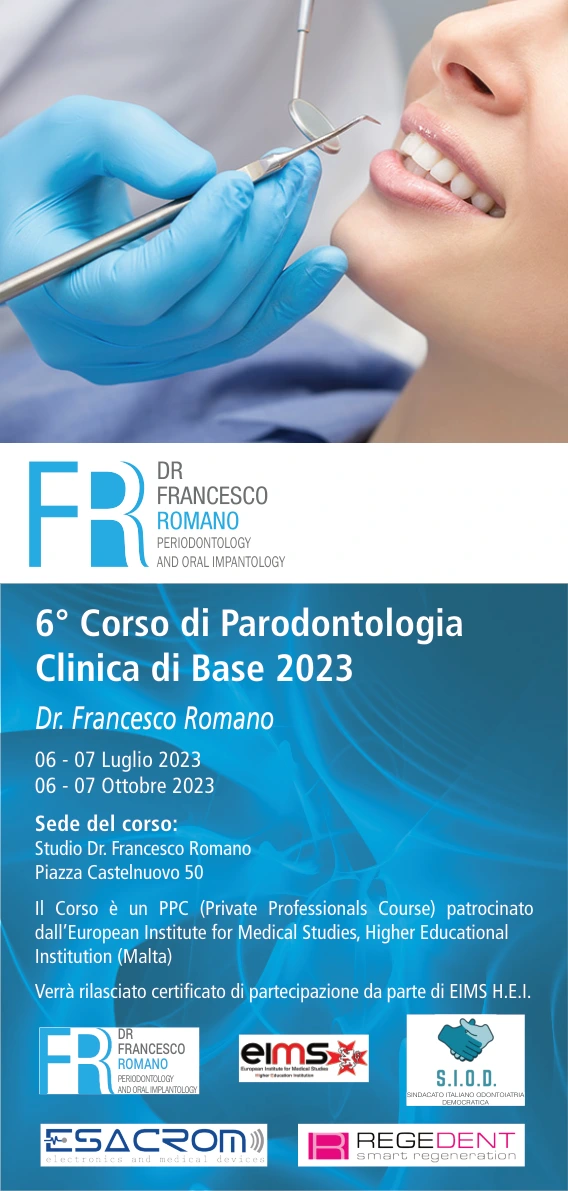 Brochure originale del 6° Corso di Parodontologia Clinica di Base, 2023